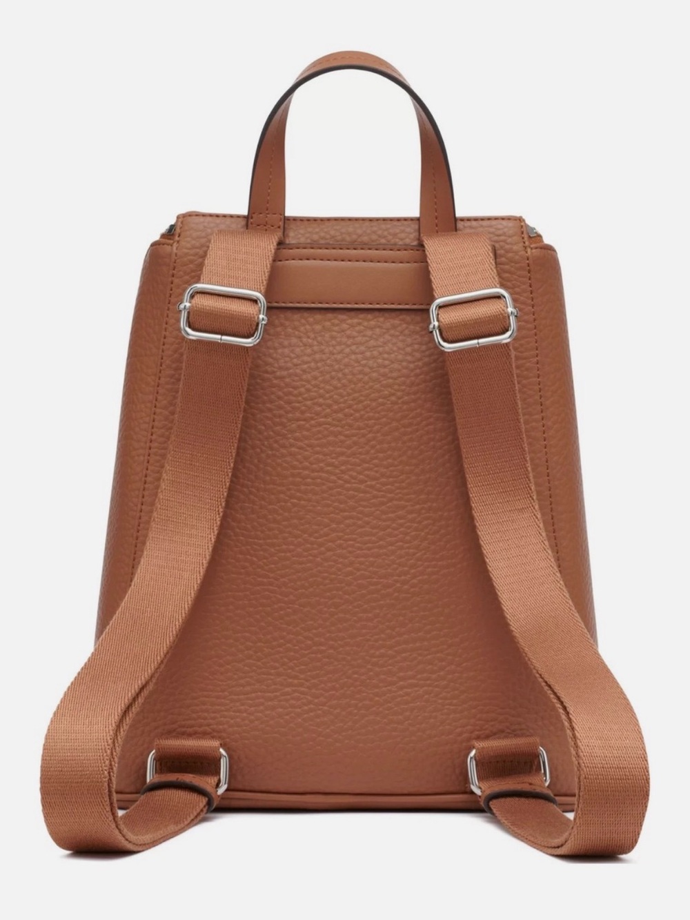 Calvin Klein Brown Pebbled Leather Backpack Purse - Picture 9 of 11